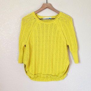 Anthropologie SPARROW Green Rounded Hem Knit Sweater S